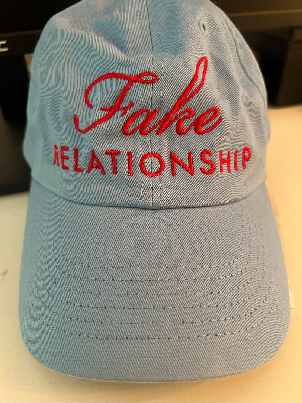 "Fake Relationship" Light Blue Baseball Cap